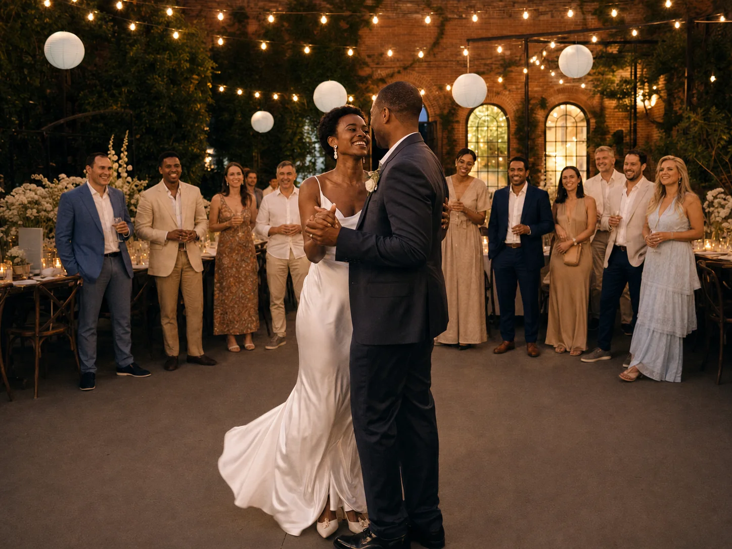 The first dance from the man holding the phone on the right